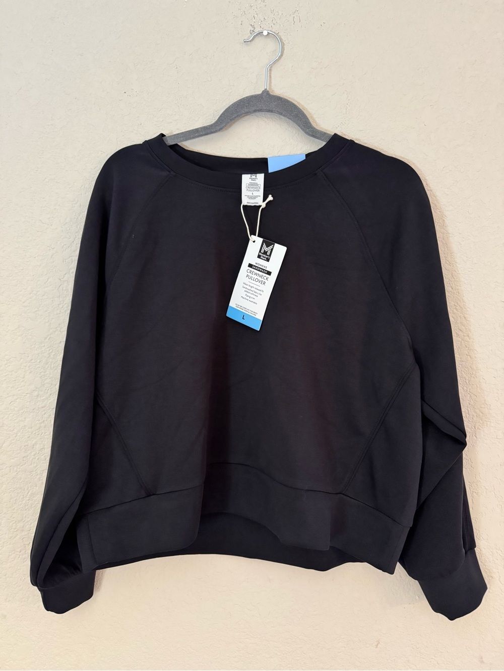 Members Mark women’s sandwash black crewneck - size L - NWT